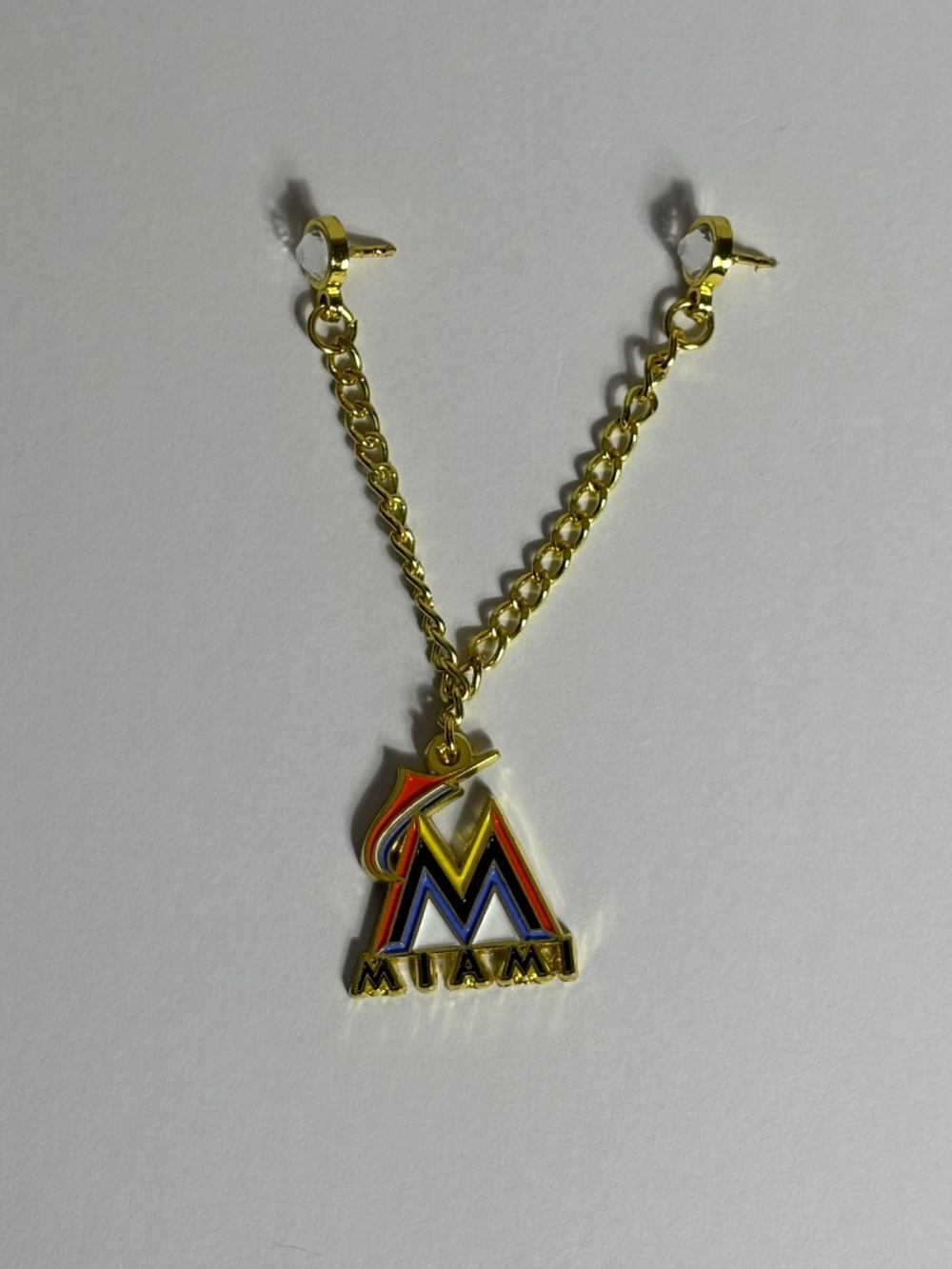 New Era Miami Marlins Hat Chain Pin Hats Pins Hatpin Gold Red Baseball